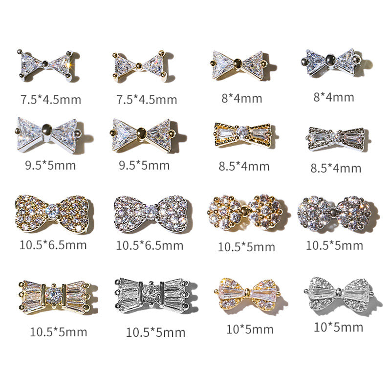 Bow Jewelry Flash Fingertip Zircon With Diamond Butterfly Nail Care Nail Art