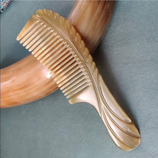 Yellow Horn Yak Skull Male Female Hair Brushes & Combs