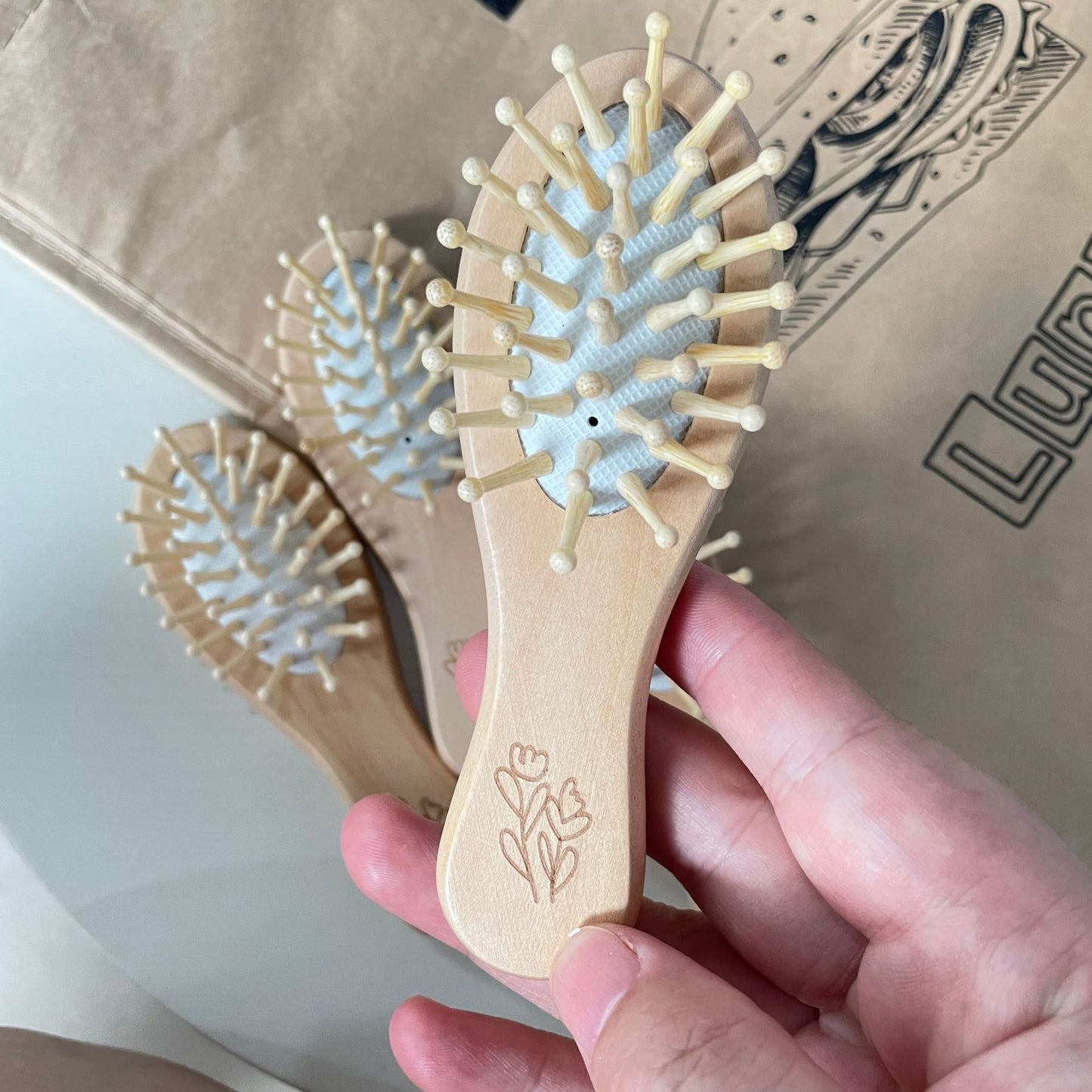 Travel Convenient Cute Solid Wood Air Hair Brushes & Combs