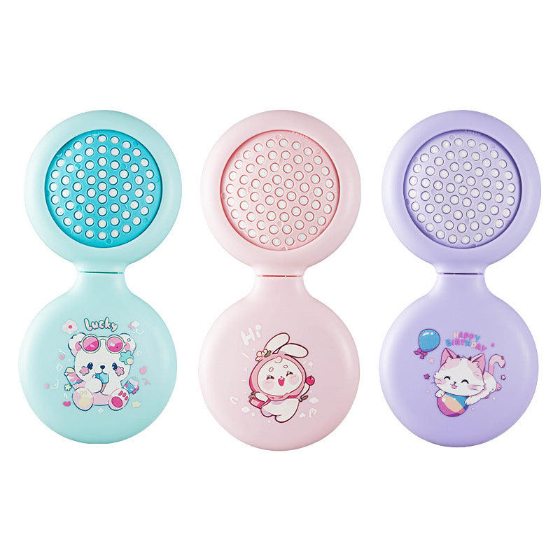 Folding Air Cushion Round Mirror Package Hair Brushes & Combs