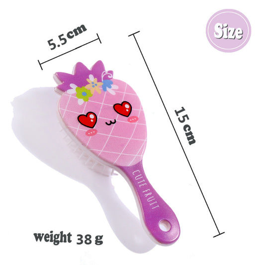 Children's Cute Strawberry Shape Small Expression Pattern Hair Brushes & Combs