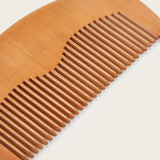 Men's Portable Peach Wood Grate Beard Solid Hair Brushes & Combs