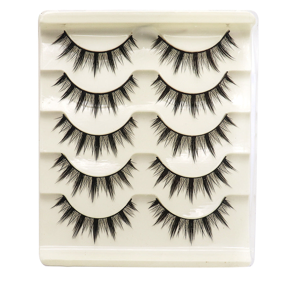 Natural Thick Cartoon Barbie Fairy Black Hard Stem Support False Lashes