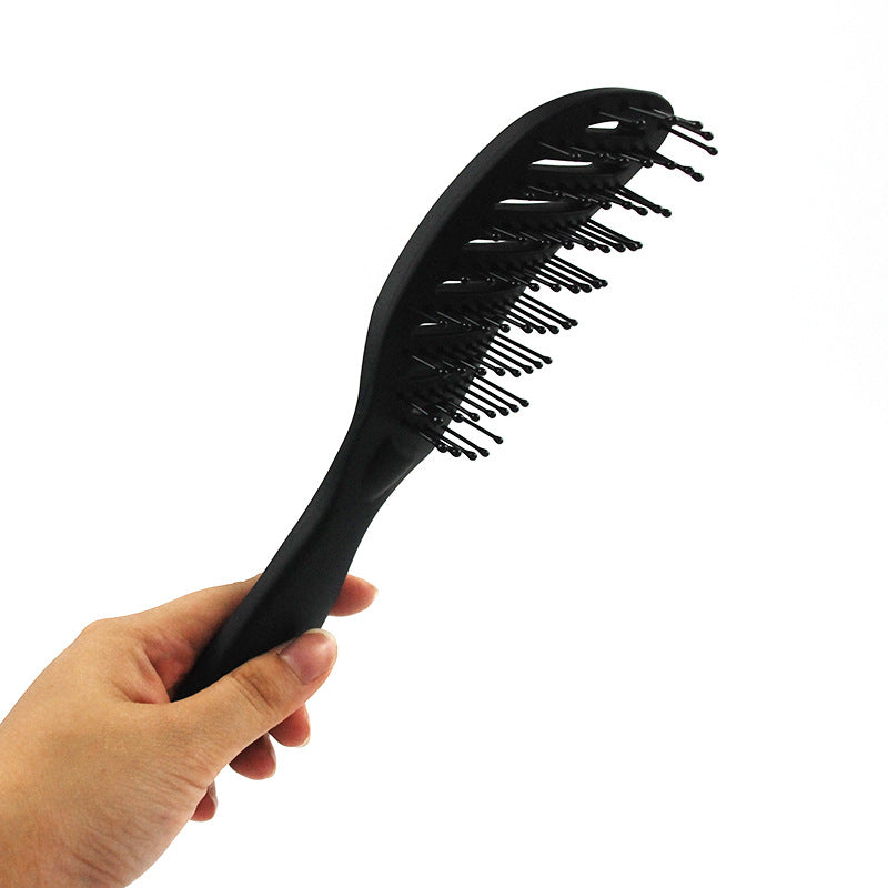 Curved Small Hollow Massage Vent Fine Teeth Color Oil Hair Brushes & Combs