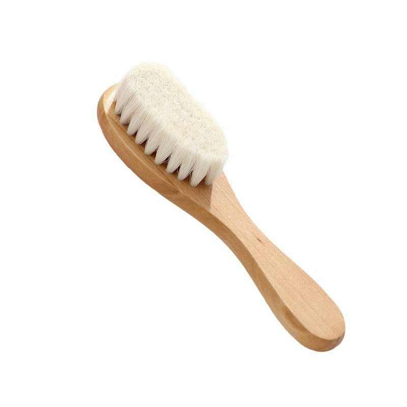 Hollow Wool Wooden Carved Cleaning Brush Head Massage Hair Brushes & Combs