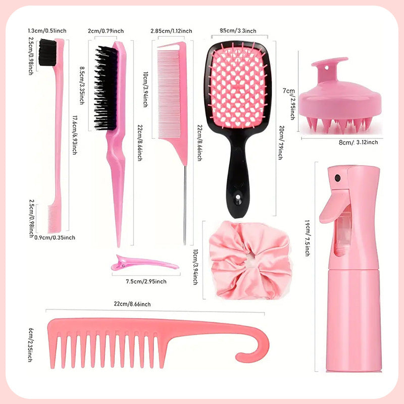 Suit Massage Shampoo Brush Tail Sprinkling Can Barrettes Hair Brushes & Combs