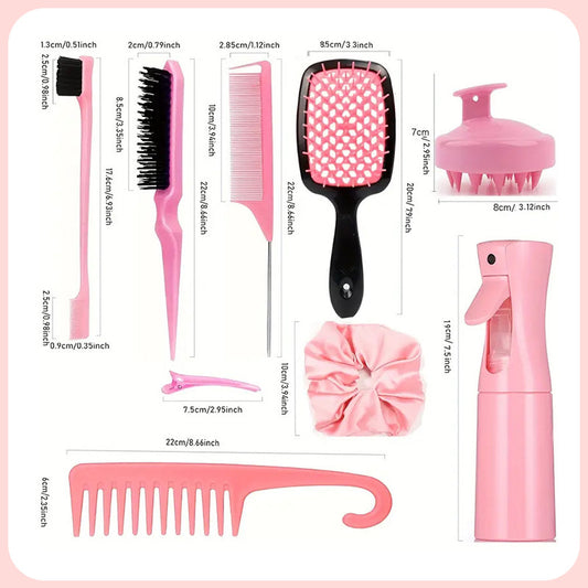 Suit Massage Shampoo Brush Tail Sprinkling Can Barrettes Hair Brushes & Combs