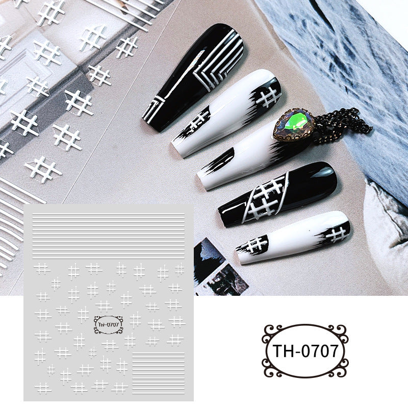 White Three-dimensional Adhesive Shell Relief Paper Nail Care Nail Art