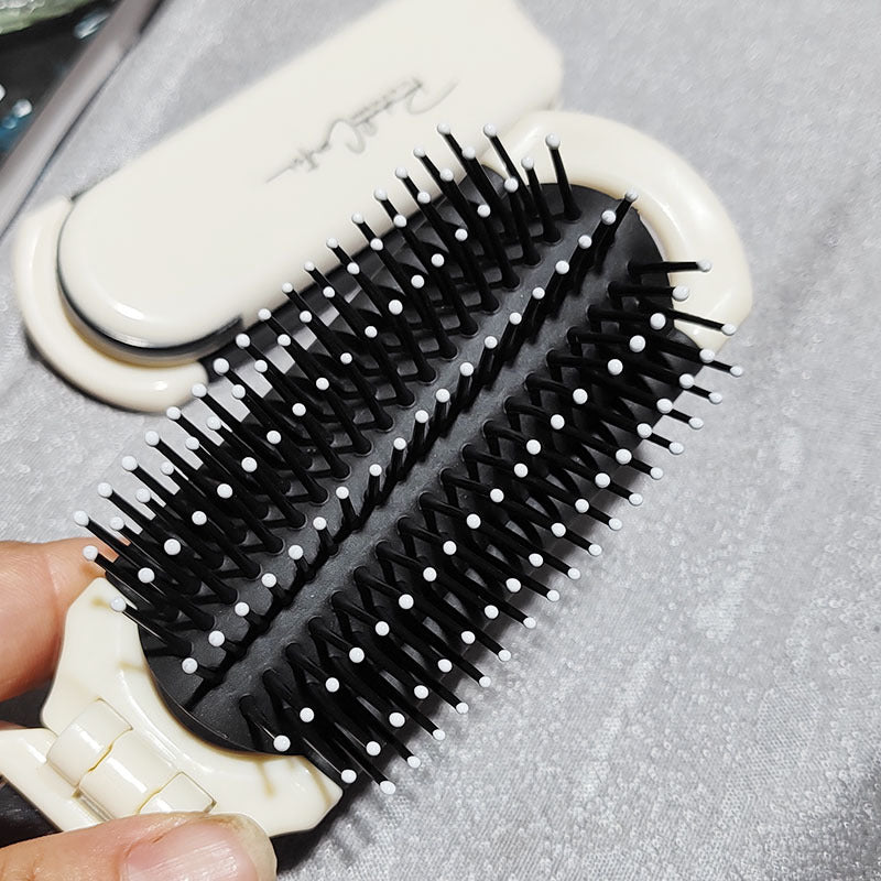 Folding Compact Portable Airbag Massage Good-looking Milky White Hair Brushes & Combs