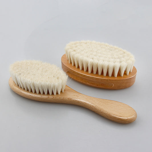 Men's Handle Oil Head Carved Pure Wool Broken Hair Brushes & Combs