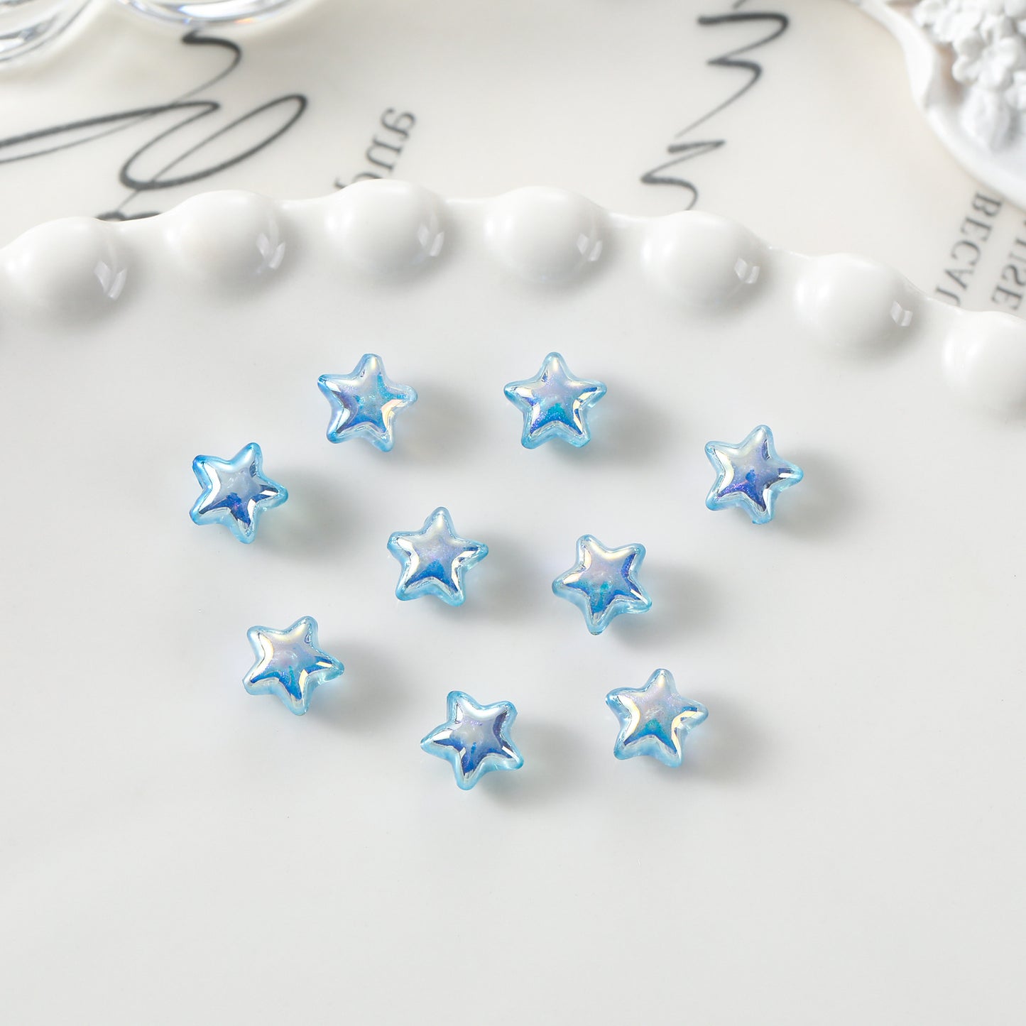 Star Ornament Electroplating Three-dimensional Pearlescent Resin Nail Care Nail Art