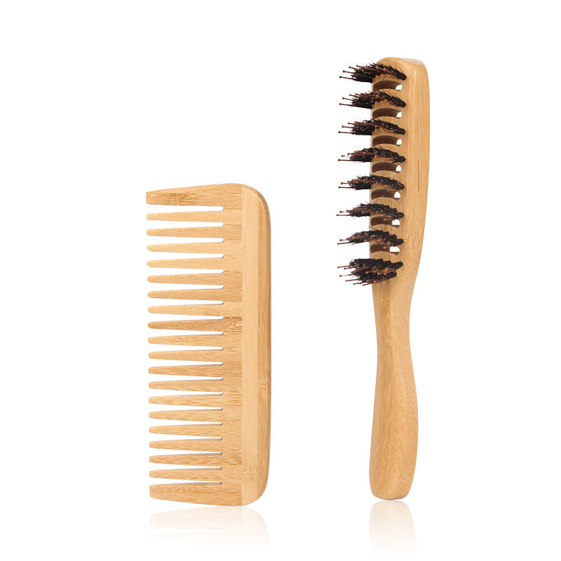 Women's & Men's Bristle Tangle Bamboo Vent For Greasy Hair Brushes & Combs