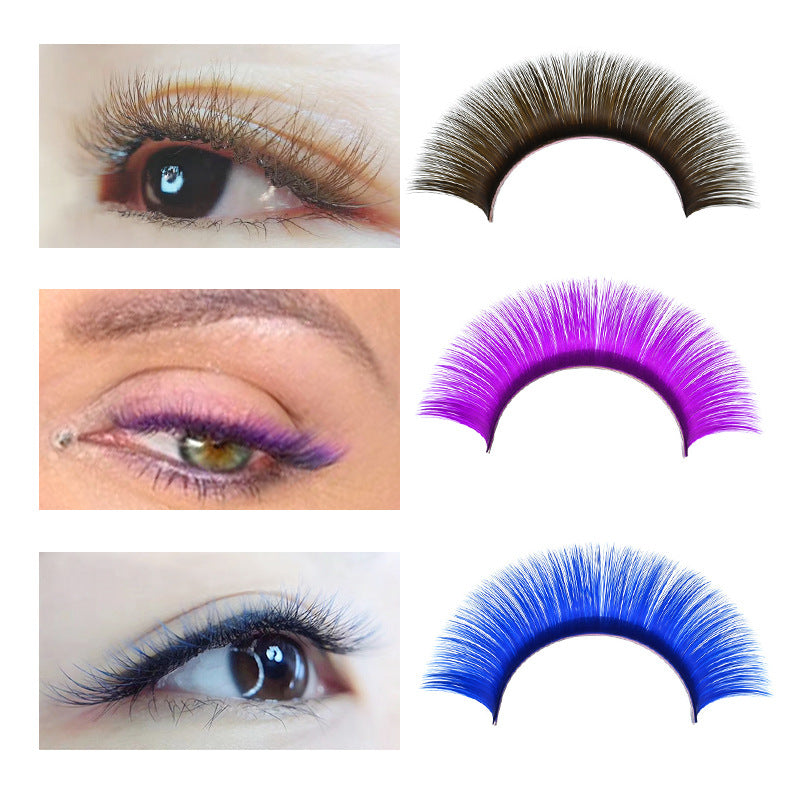 Color Automatic Flowering Grafting Eyelash Row Double Layer Magnetic False Lashes