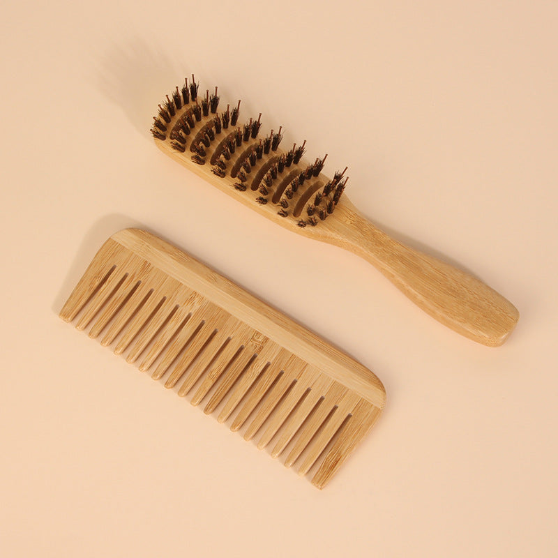 Bamboo Bristle Vent Household Portable Bandwidth Tooth Tangle Hair Brushes & Combs