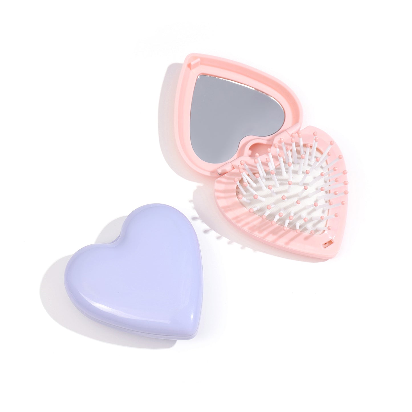 Massage Heart-shaped Foldable Portable Mirror Scalp Hair Brushes & Combs