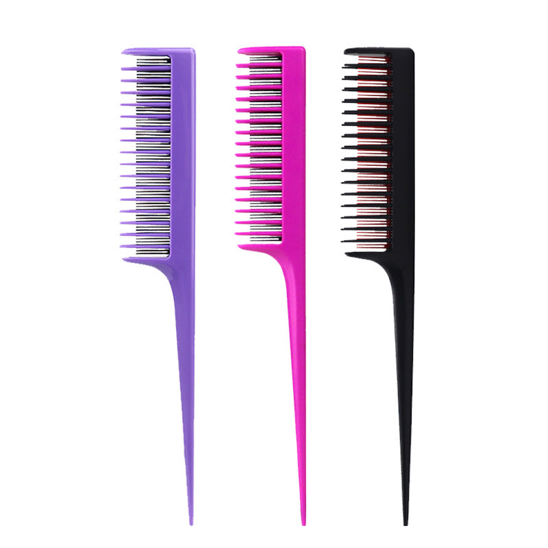 Professional Fluff Three Rows Of Pointed Hair Brushes & Combs