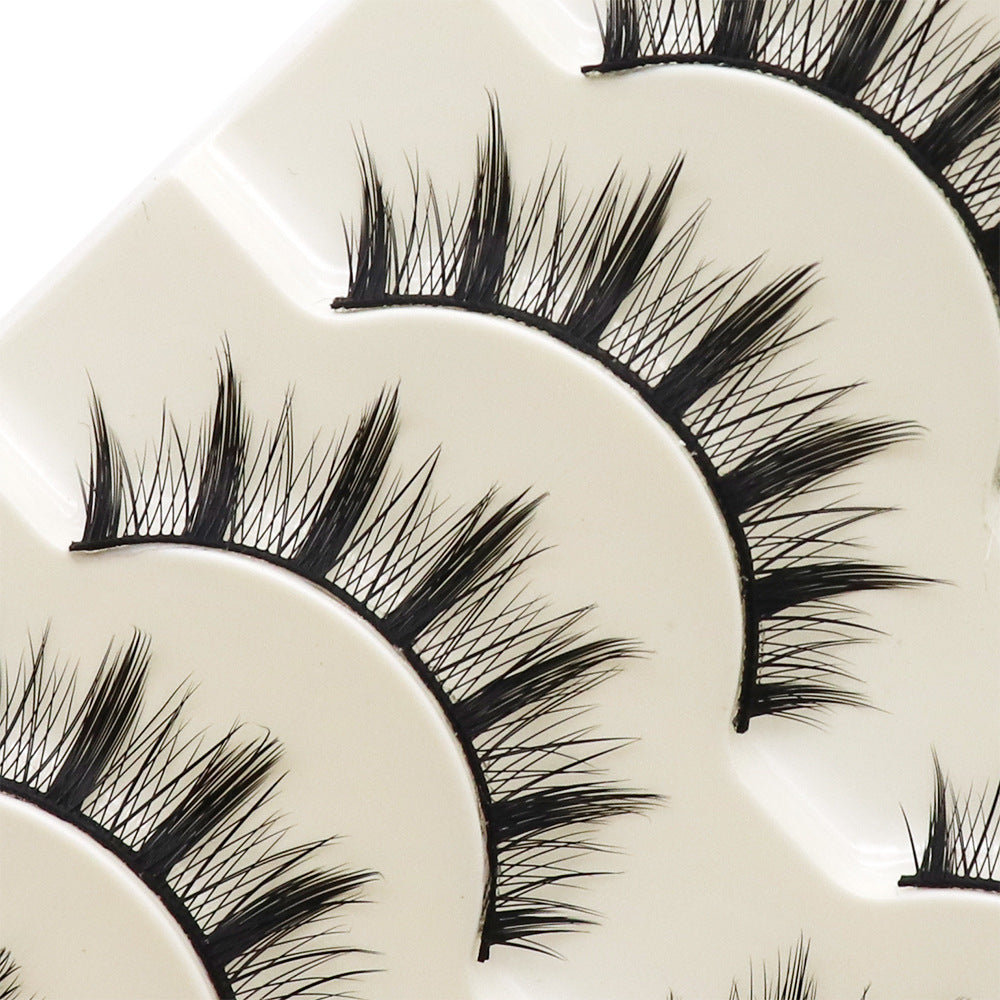 Natural Thick Cartoon Barbie Fairy Black Hard Stem Support False Lashes