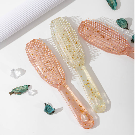 Women's Transparent Glitter Air Cushion For Only Long Hair Brushes & Combs