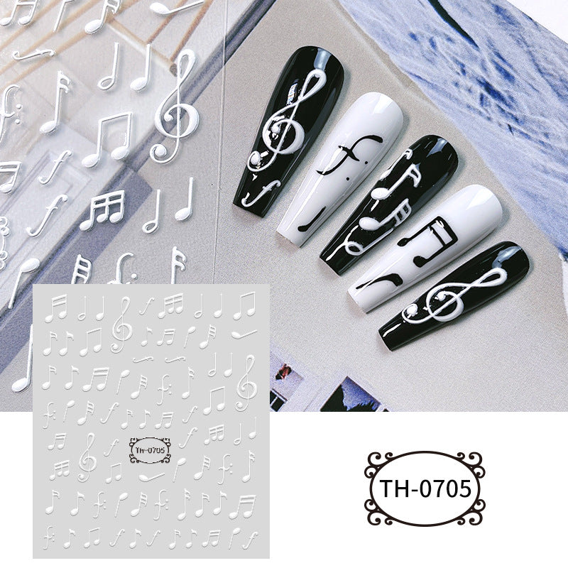 White Three-dimensional Adhesive Shell Relief Paper Nail Care Nail Art