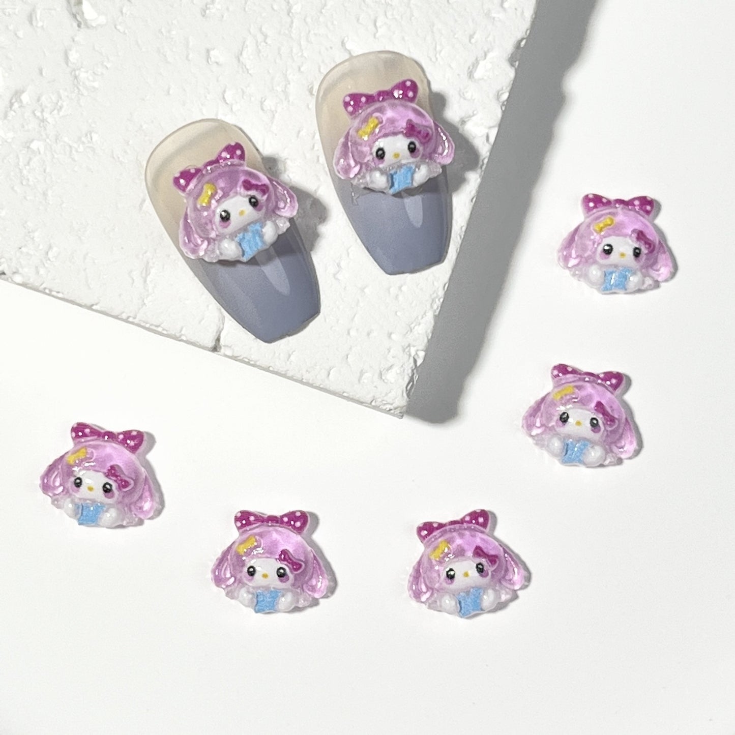 Cartoon Ornament Cute Three-dimensional Purple Clow Nail Care Nail Art