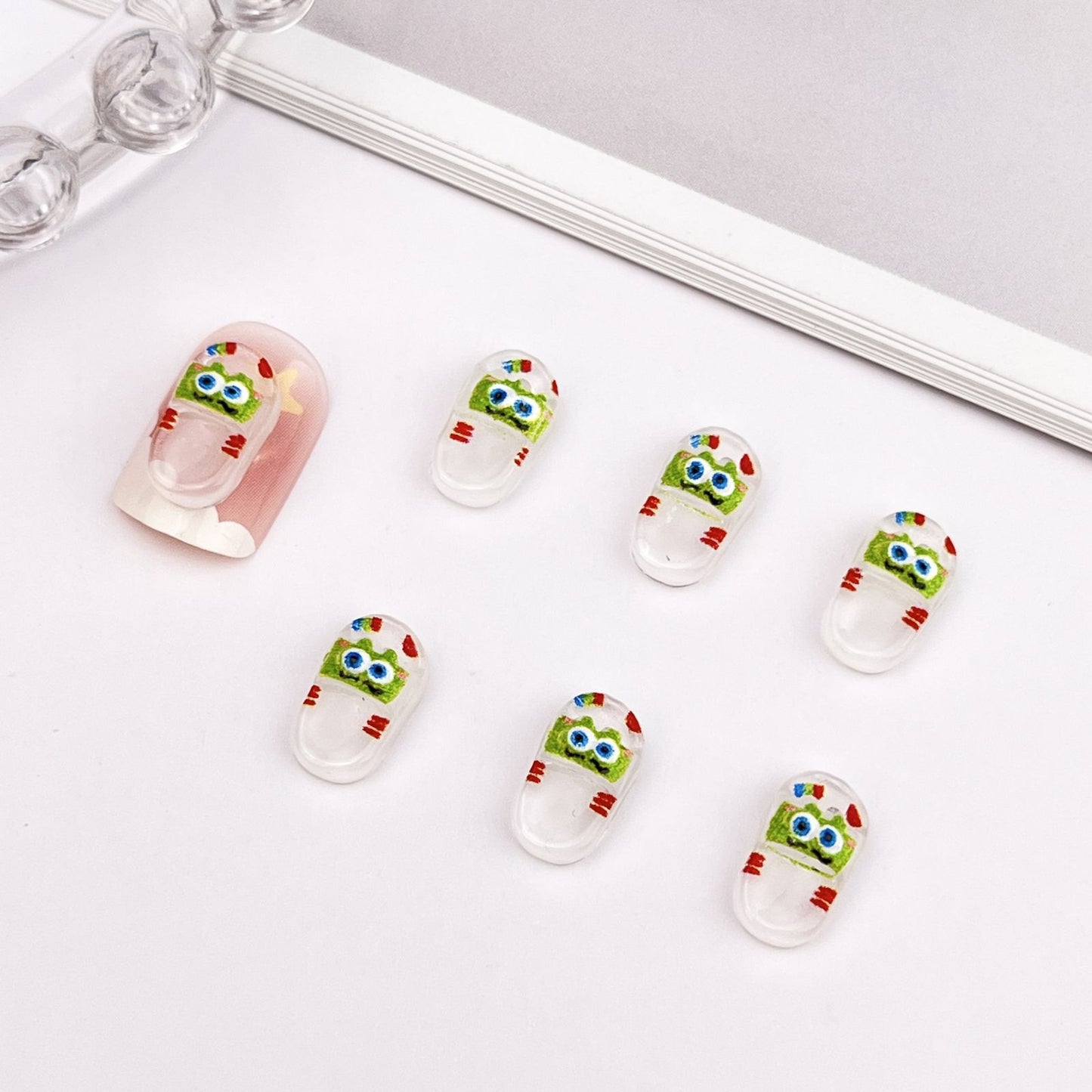 Cartoon Summer Cool Simulation Slippers Resin Nail Care Nail Art