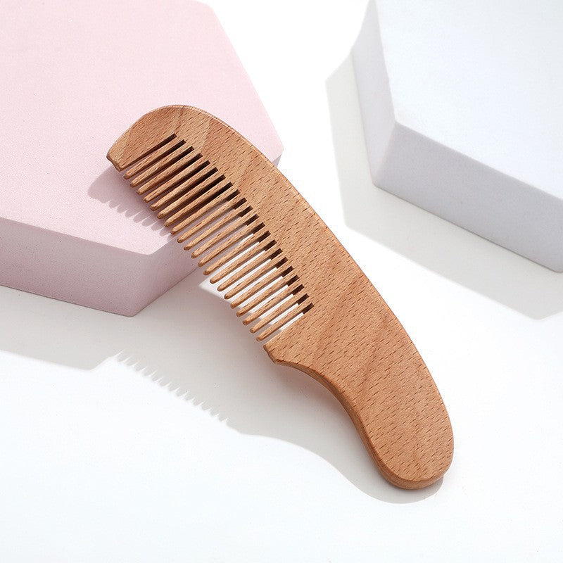 Hollow Wool Wooden Carved Cleaning Brush Head Massage Hair Brushes & Combs