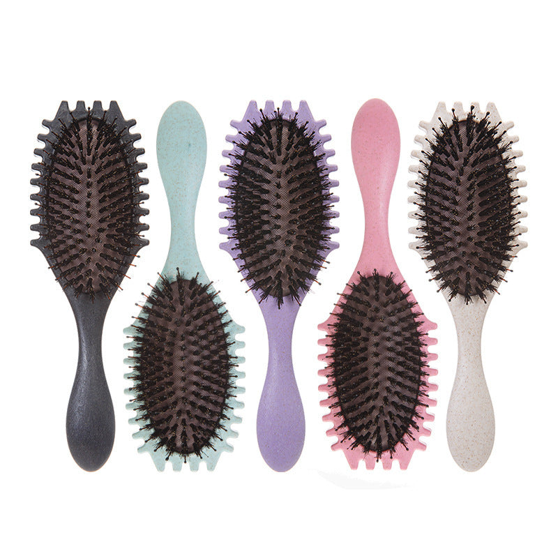 Wheat Straw Hollow Ms. Long Special Head Meridian Hair Brushes & Combs