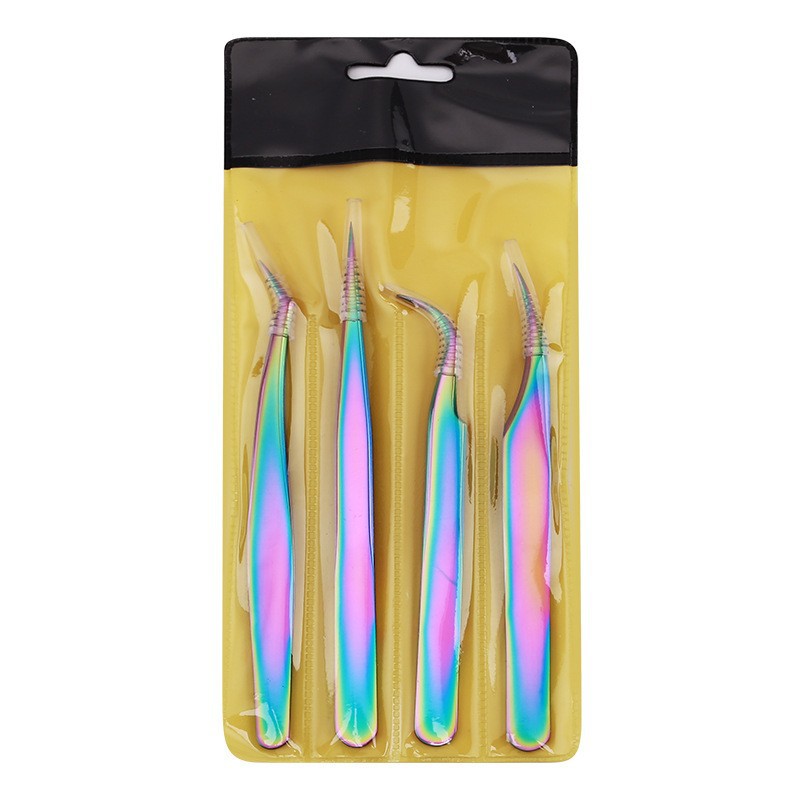 Tweezers Color Titanium Tweezer Precision Stainless Steel False Lashes