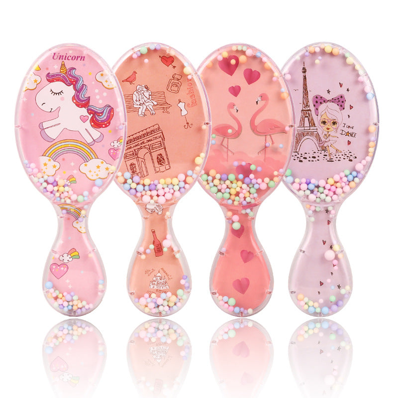 Transparent Oval Cartoon Hairdressing Head Massage Hair Brushes & Combs