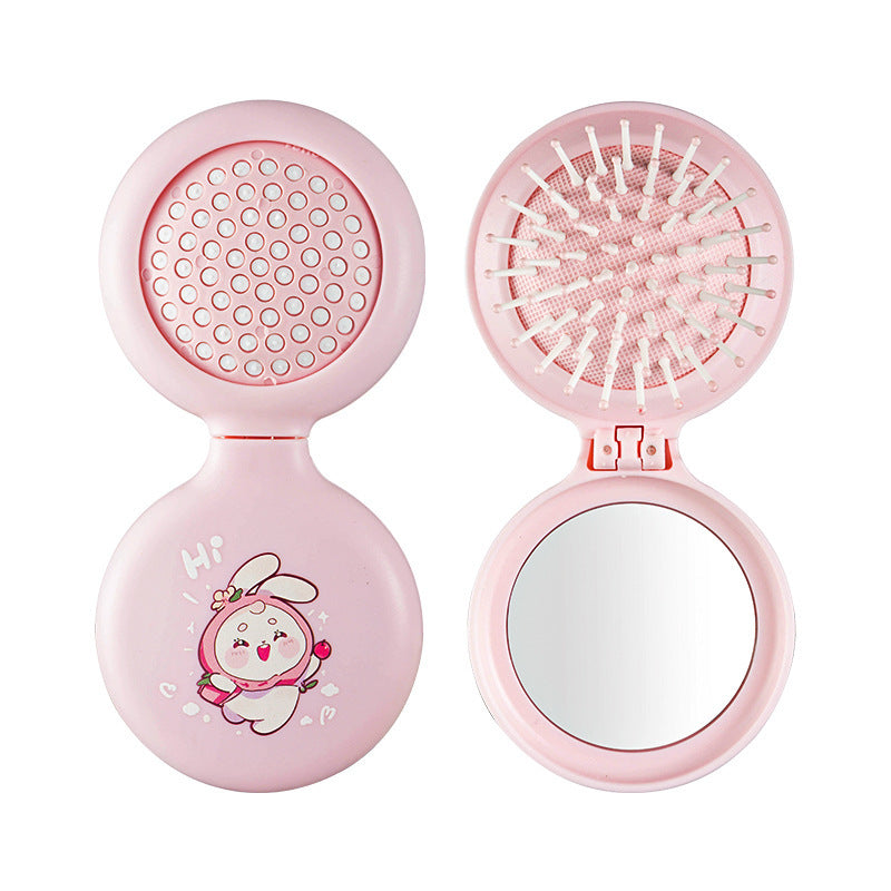 Folding Air Cushion Round Mirror Package Hair Brushes & Combs