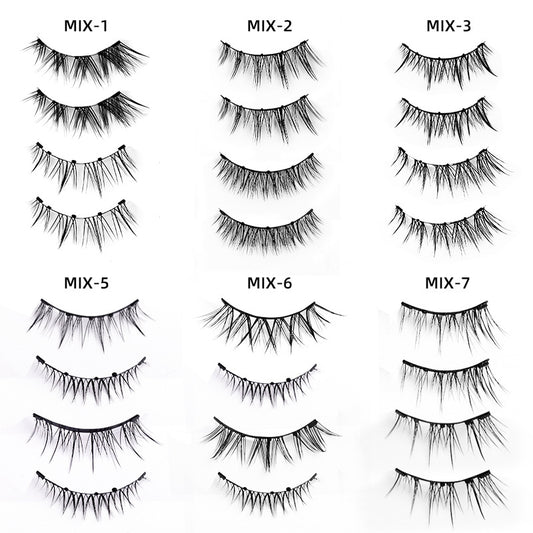 Magnetic Eyelashes Fox Style Mixed Thick Repeated False Lashes