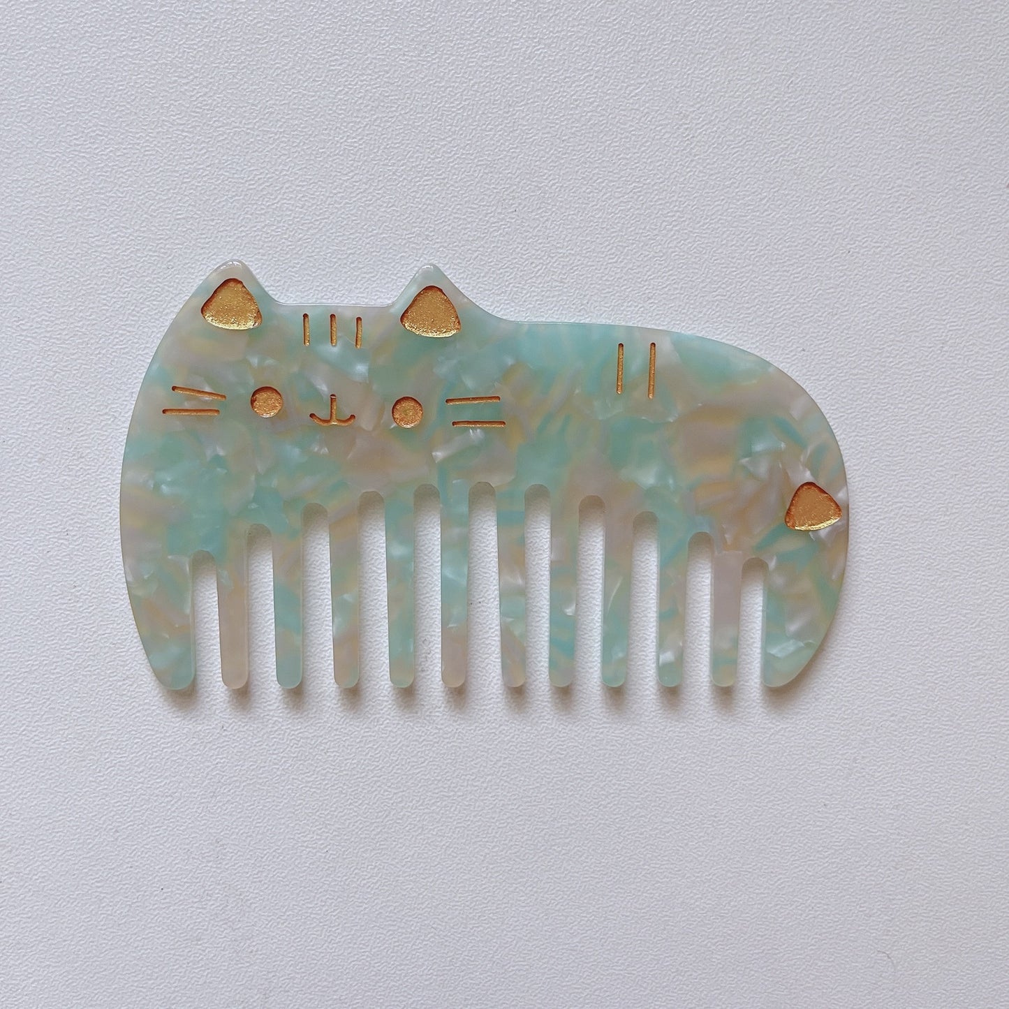 Retro Cute Cat Portable Wash Leopard Hair Brushes & Combs