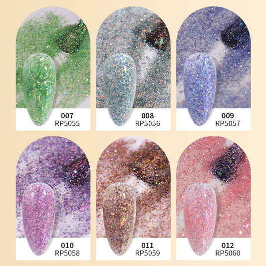 Colorful Glitter Glue Skin Beauty Light Yellow Fairy Pearl Nail Polish