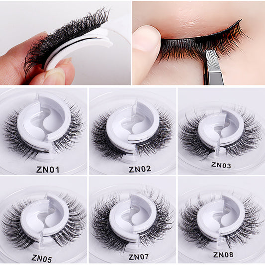 Pair Self-adhesive Eyelashes Thick Curl Soft Black Stem Eyelash False Lashes