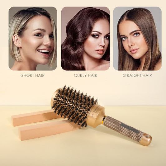 Ceramic Rolling Straight Curls High Temperature Resistant Styling Hair Brushes & Combs