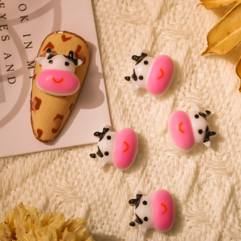 Calf Cow Suit Three-dimensional Painted Animal Nail Stickers