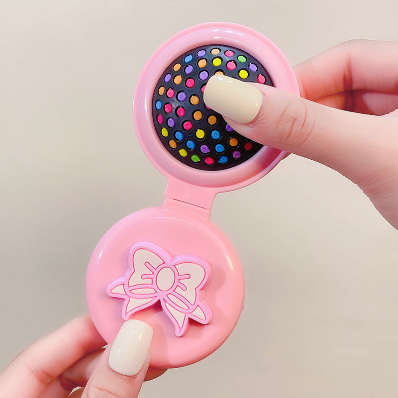 Cartoon Girlish Portable Mirror Flower Air Hair Brushes & Combs