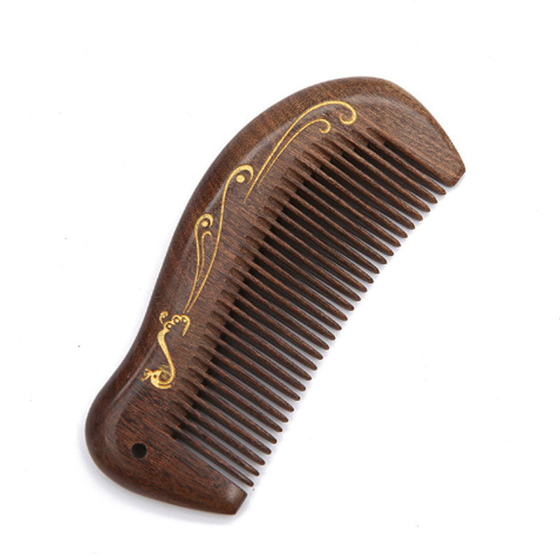 Golden Sandalwood Peacock Black Gold Ebony Hair Brushes & Combs