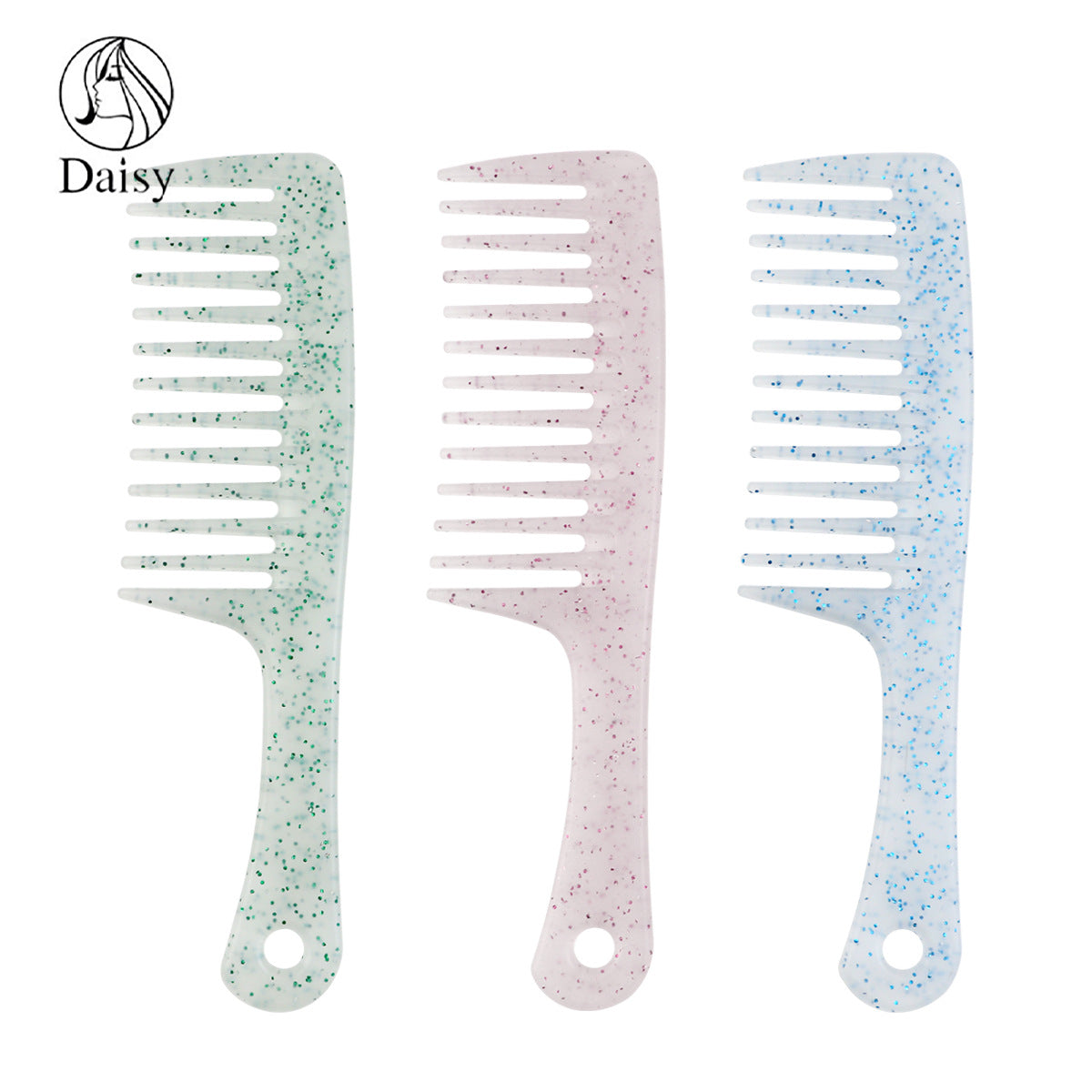 Large Tooth Ms. Long Plastic Handle Hair Brushes & Combs