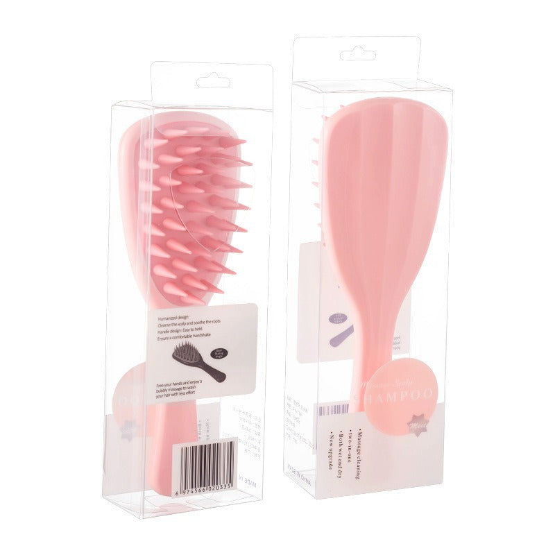 Ginkgo Leaf Long Handle Shampoo Silicone Coarse Texture Hair Brushes & Combs