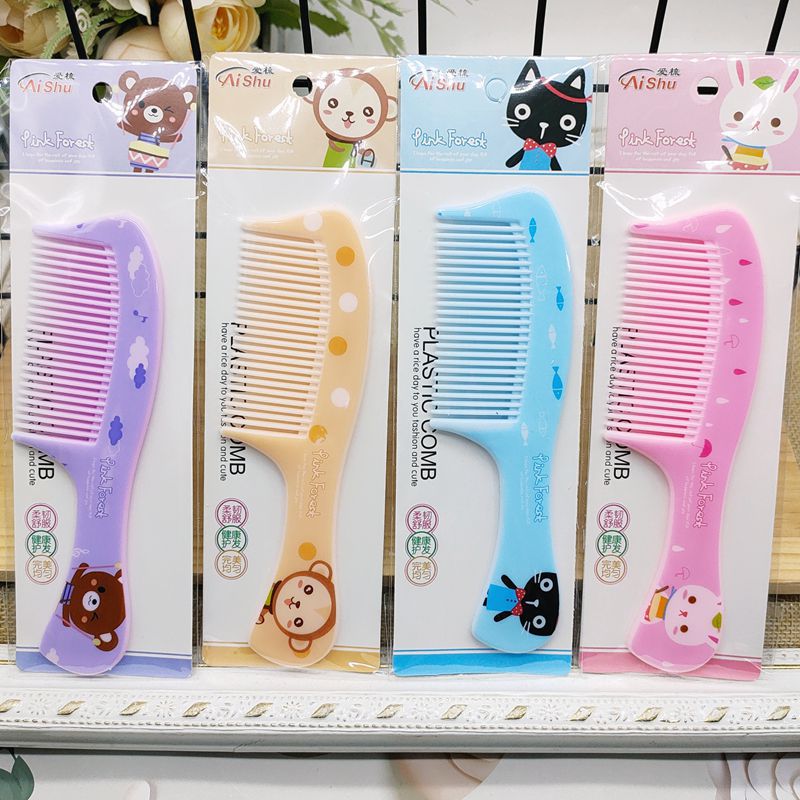 Children's Cartoon Small Plastic Dense Gear Short Hair Brushes & Combs