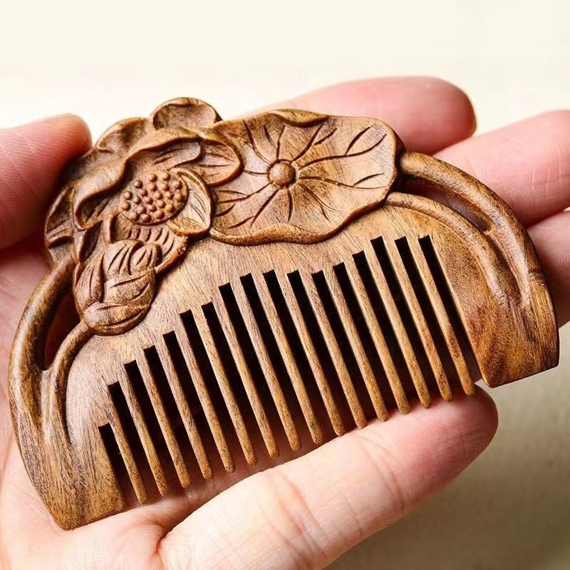 Style Carved Wooden Gift Holiday Gifts Present Hair Brushes & Combs