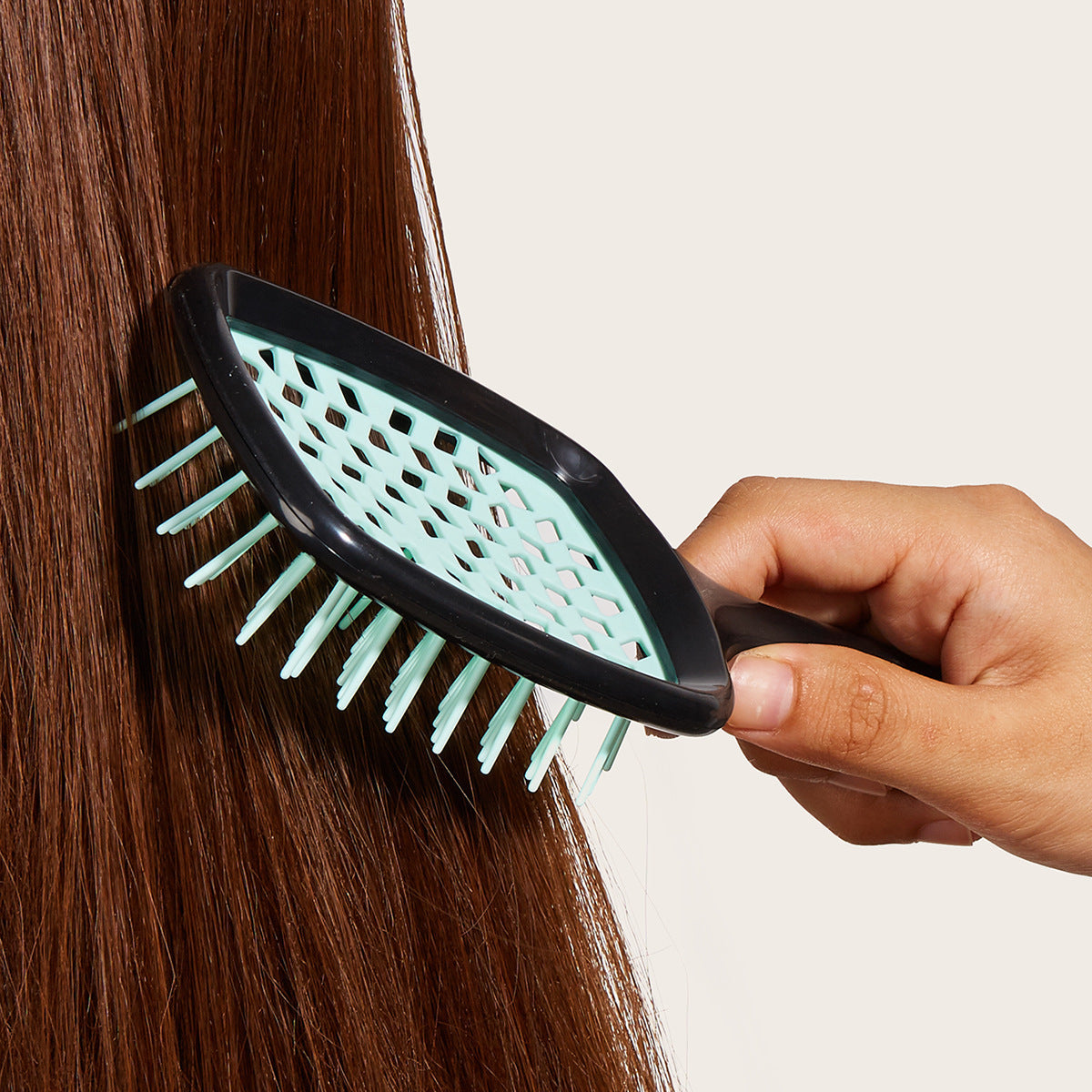 Play Beauty Hollow Mesh Massage Hairdressing Shape Plaid Salon Hair Brushes & Combs