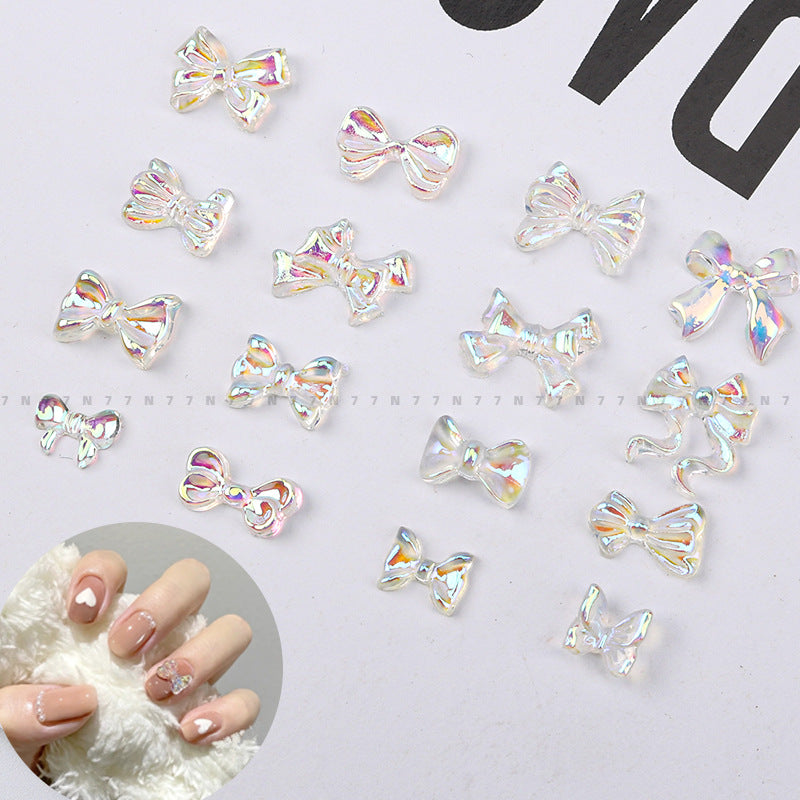 Colorful Aurora Bow Jewelry Ornaments Three-dimensional Nail Care Nail Art