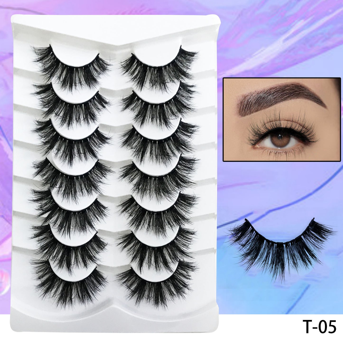 Double Pairs Of Eyelashes Natural Thick Imitated Mink False Lashes