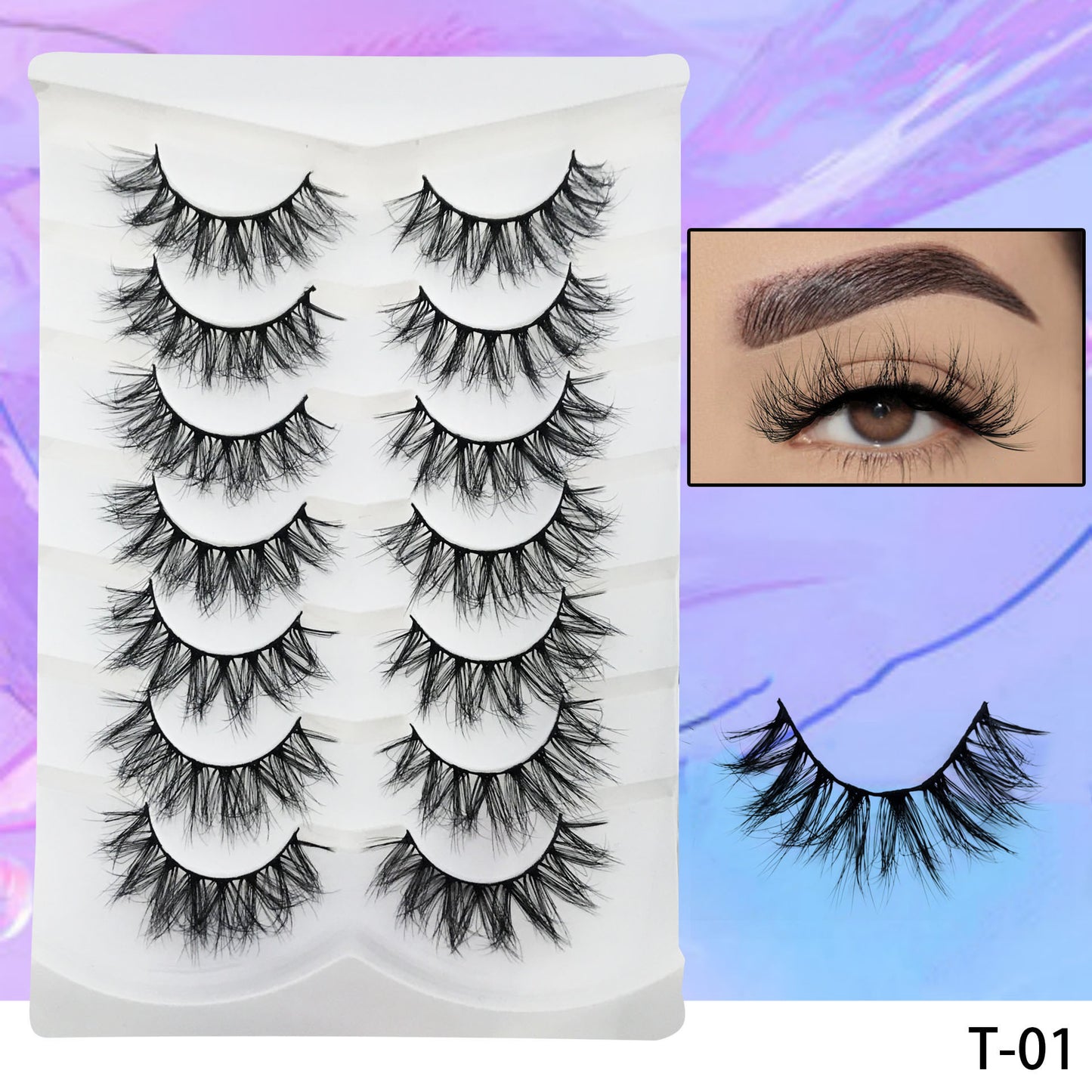 Double Pairs Of Eyelashes Natural Thick Imitated Mink False Lashes