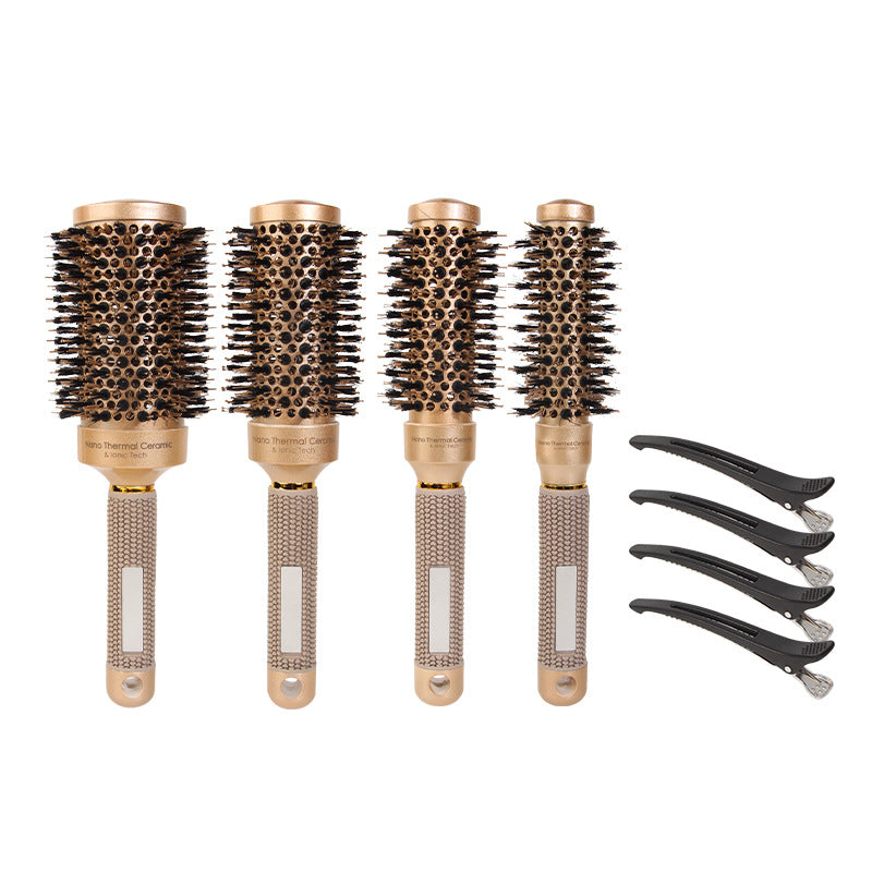 Ceramic Rolling Straight Curls High Temperature Resistant Styling Hair Brushes & Combs