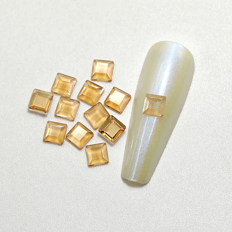 Tea Color Aurora Diamond Transparent Flat-bottomed Fancy Shape Rhinestone Nail Care Nail Art