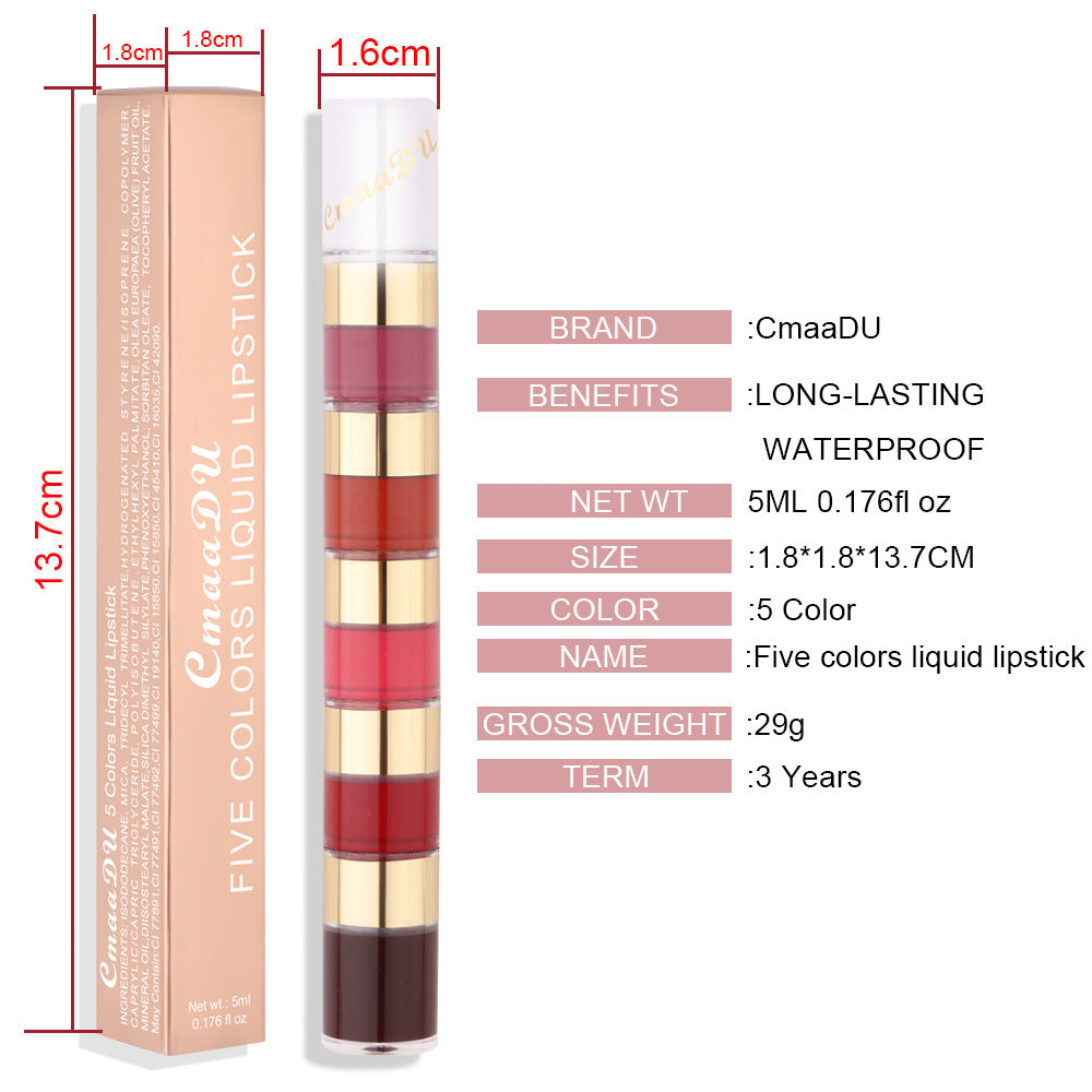 Gloss Combination Matte Finish Not Easy To Meet Water Lipsticks