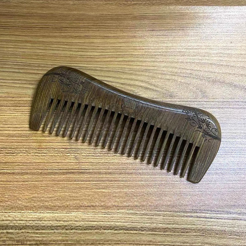 Sandalwood Double-sided Carved Wood Scalp Head Hair Brushes & Combs